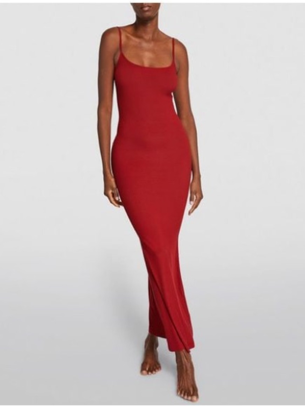 New SKIMS Women's Red Ribbed Soft Lounge Slip Dress L